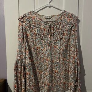 Sonoma Multicolor Floral Blouse with Ruffles
